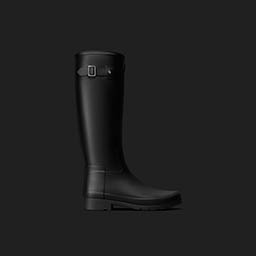 Black background Explorer of Hunter black wellies