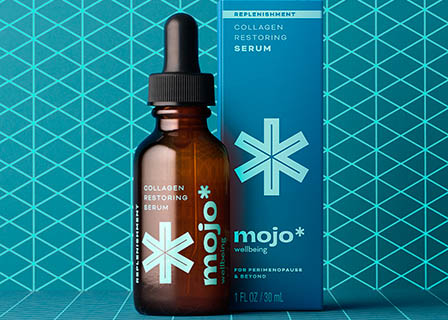 Cosmetics Photography of Mojo skin care serum bottle