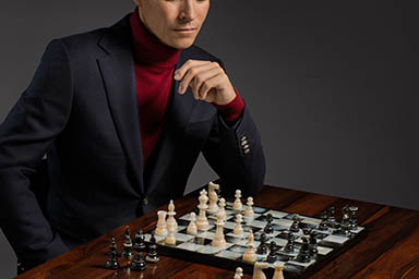 Still life product Photography of Alfred Dunhill chess set