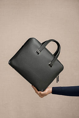 Fashion Photography of Alfred Dunhill leather briefcase