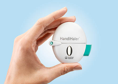 Still life product Photography of HandiHaler asthma inhaler
