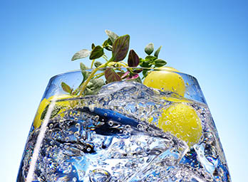 Glass Explorer of London Essence tonic water serve