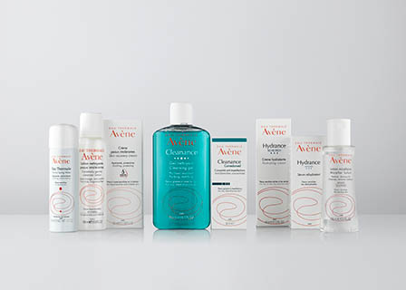 Cosmetics Photography of Avene skin care products