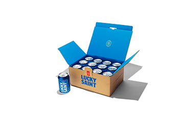 Packaging Explorer of Lucky Saint alcohol free beer cans