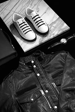 Fashion Photography of Armani trainers and Links of London watch
