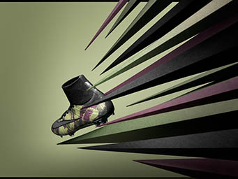Creative still life product Photography of Nike football boots