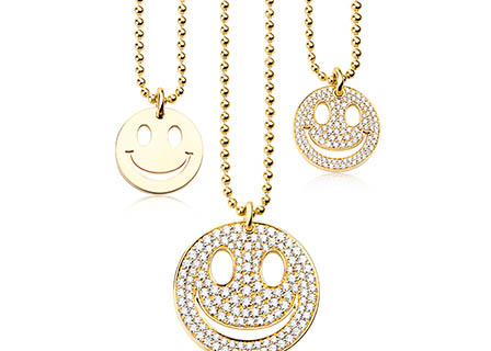 Jewellery Photography of Smiley jewellery chain with pendants