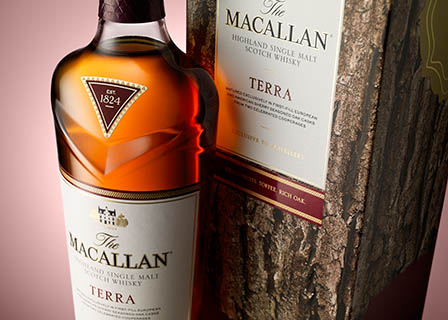 Drinks Photography of Macallan whisky bottle and box set