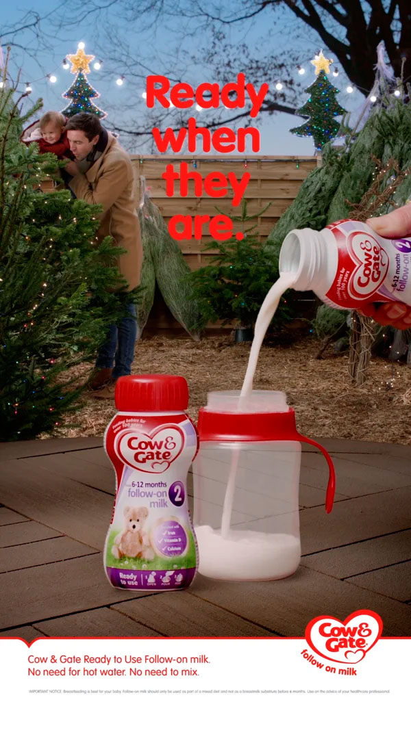 Advertising Liquids Film of Cow & Gate Christmas