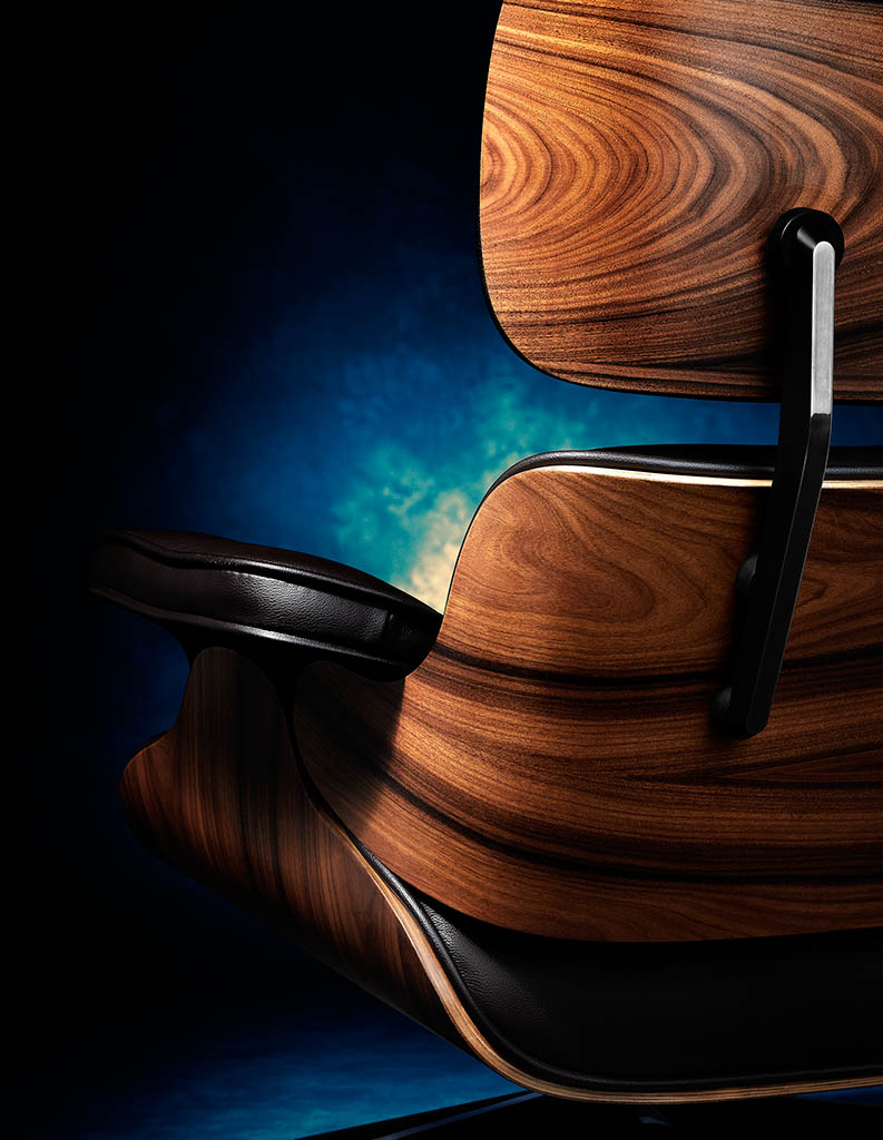 Still Life Product Photography of Eames Lounge Chair and Ottoman by Packshot Factory