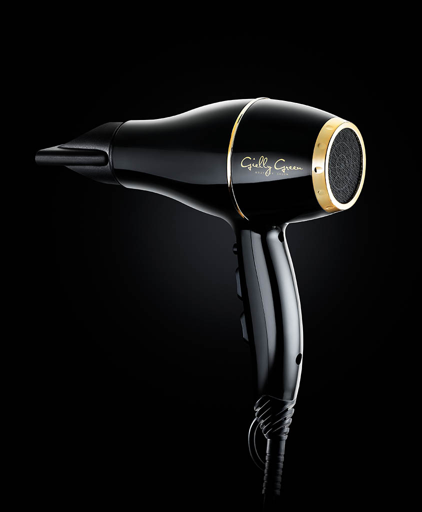 Still Life Product Photography of Gielly Green hair dryer by Packshot Factory