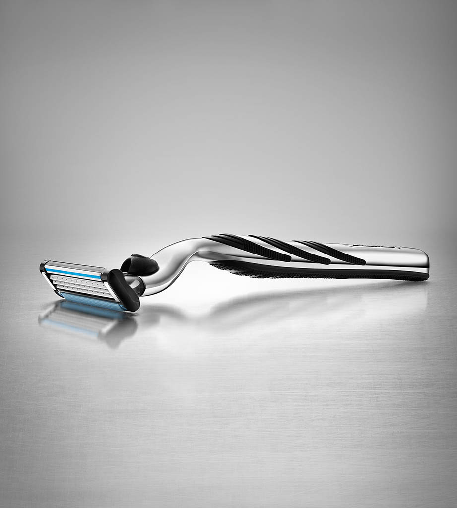 Still Life Product Photography of Gillette razor by Packshot Factory