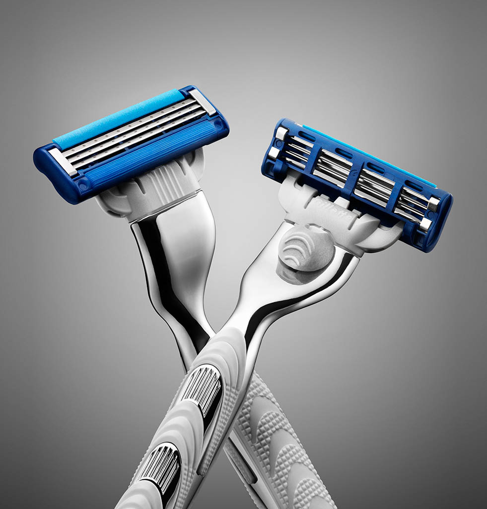 Still Life Product Photography of Gillette razor by Packshot Factory