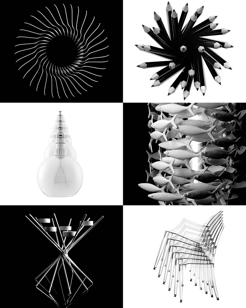 Still Life Product Photography of Monochrome household objects by Packshot Factory