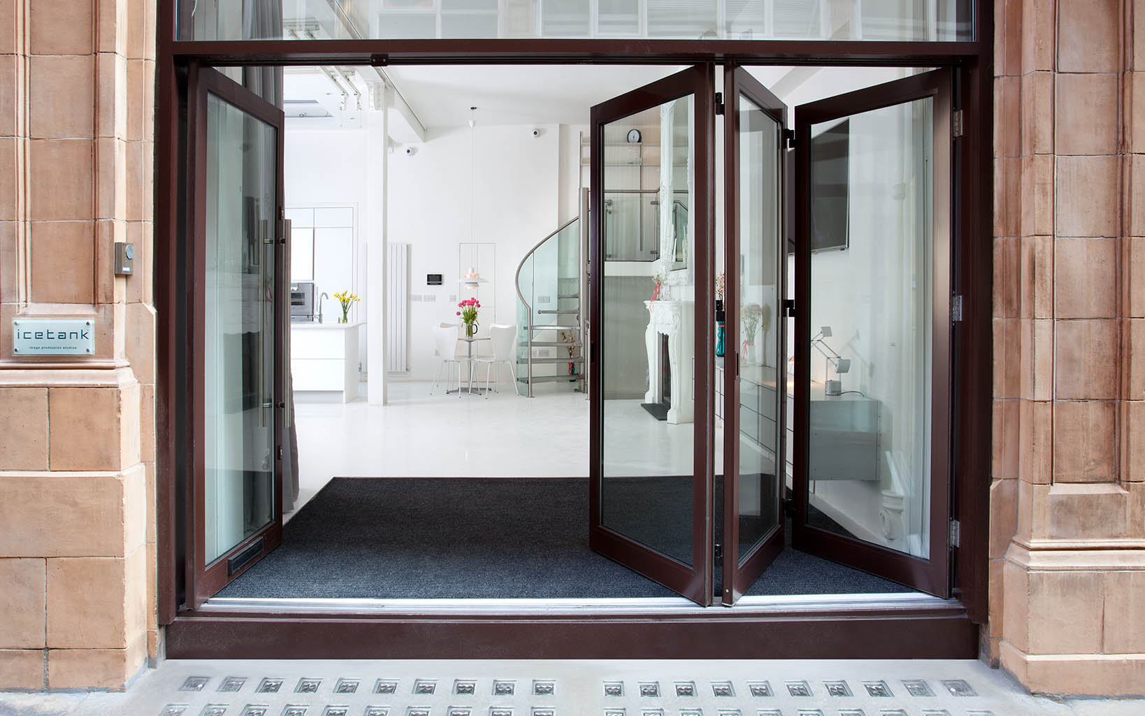 Studio entrance of Packshot Factory's Central London Photography and Film studio