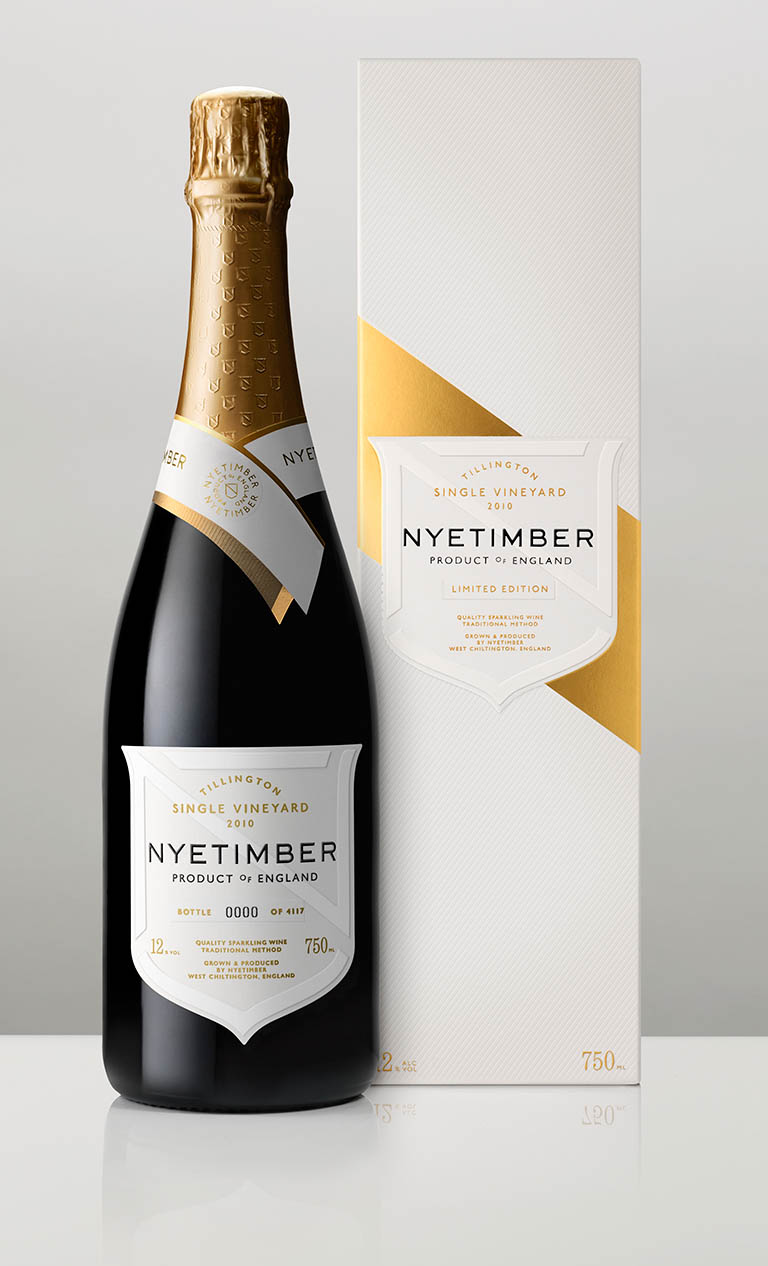 Packshot Factory - Packaging - Nyetimber sparkling wine bottle and box set
