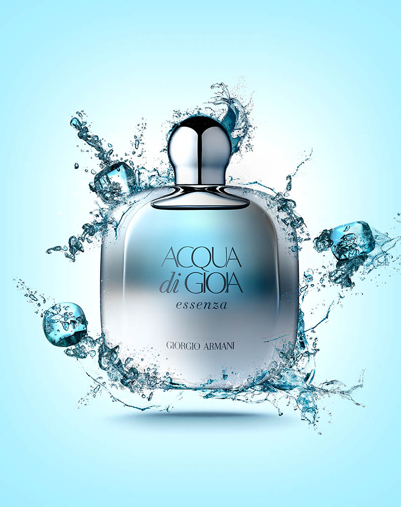 Creative Still Life Product Photography and Retouching of Acqua di Gioia perfume bottle by Packshot Factory