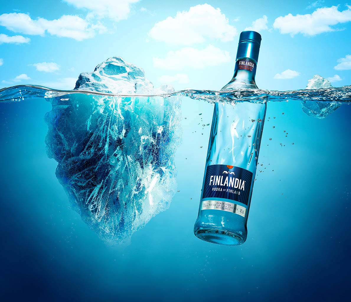 Creative Still Life Product Photography and Retouching of Finlandia vodka bottle by Packshot Factory
