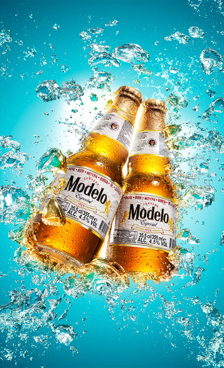 Creative Still Life Product Photography and Retouching of Modelo Especial by Packshot Factory