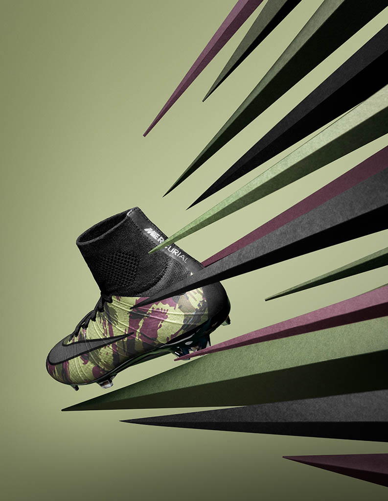 Creative Still Life Product Photography and Retouching of Nike football boots by Packshot Factory