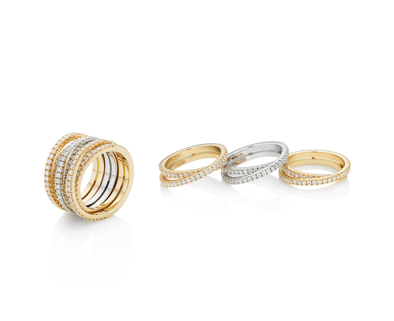 Packshot Factory - Rings - Robert Glen gold diamond bands