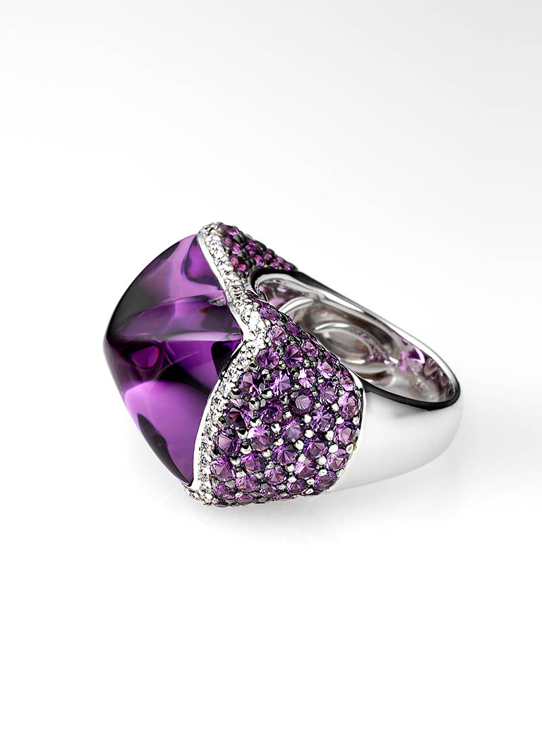 Packshot Factory - Rings - Silver ring with amethyst