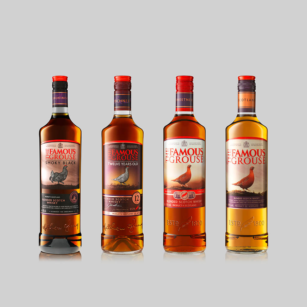 Packshot Factory - Spirit - Famous Grouse whisky bottles