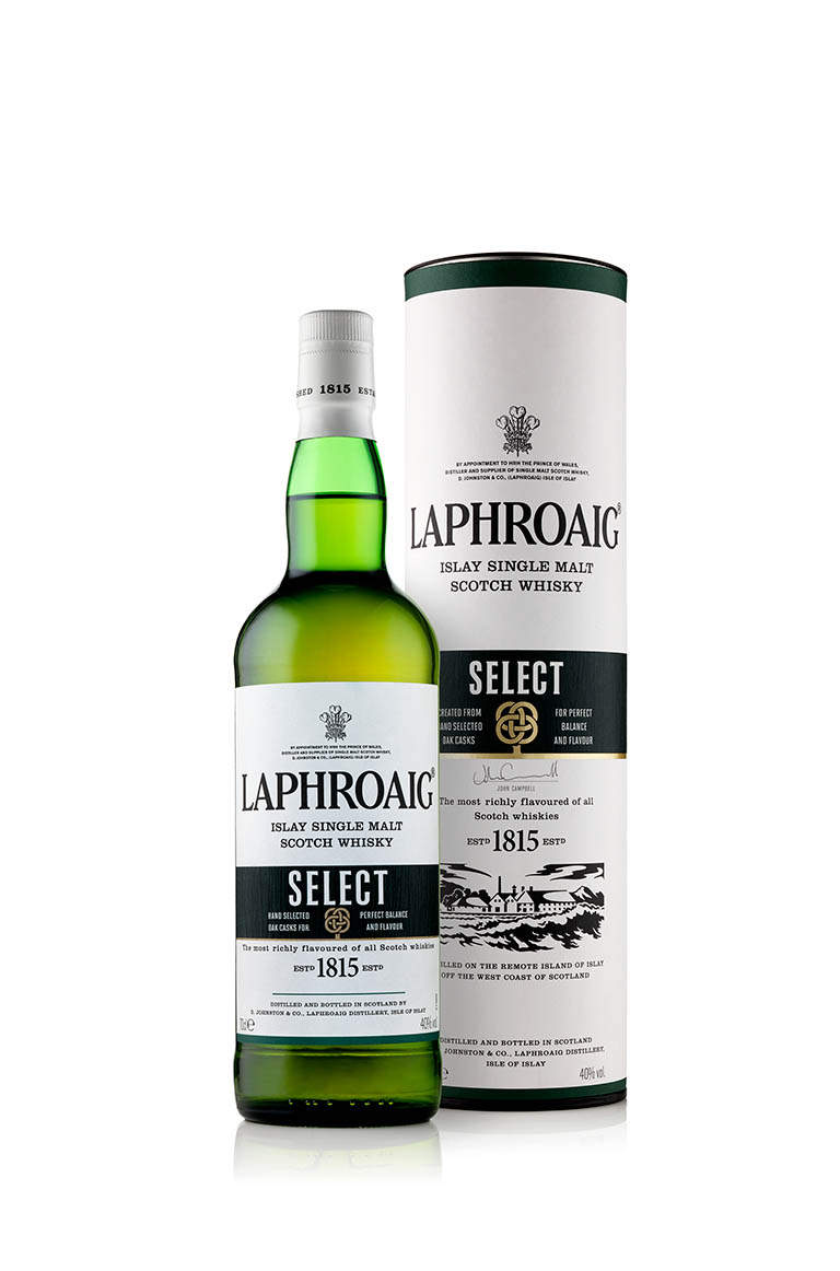 Packshot Factory - Spirit - Laphroaig whisky bottle and box