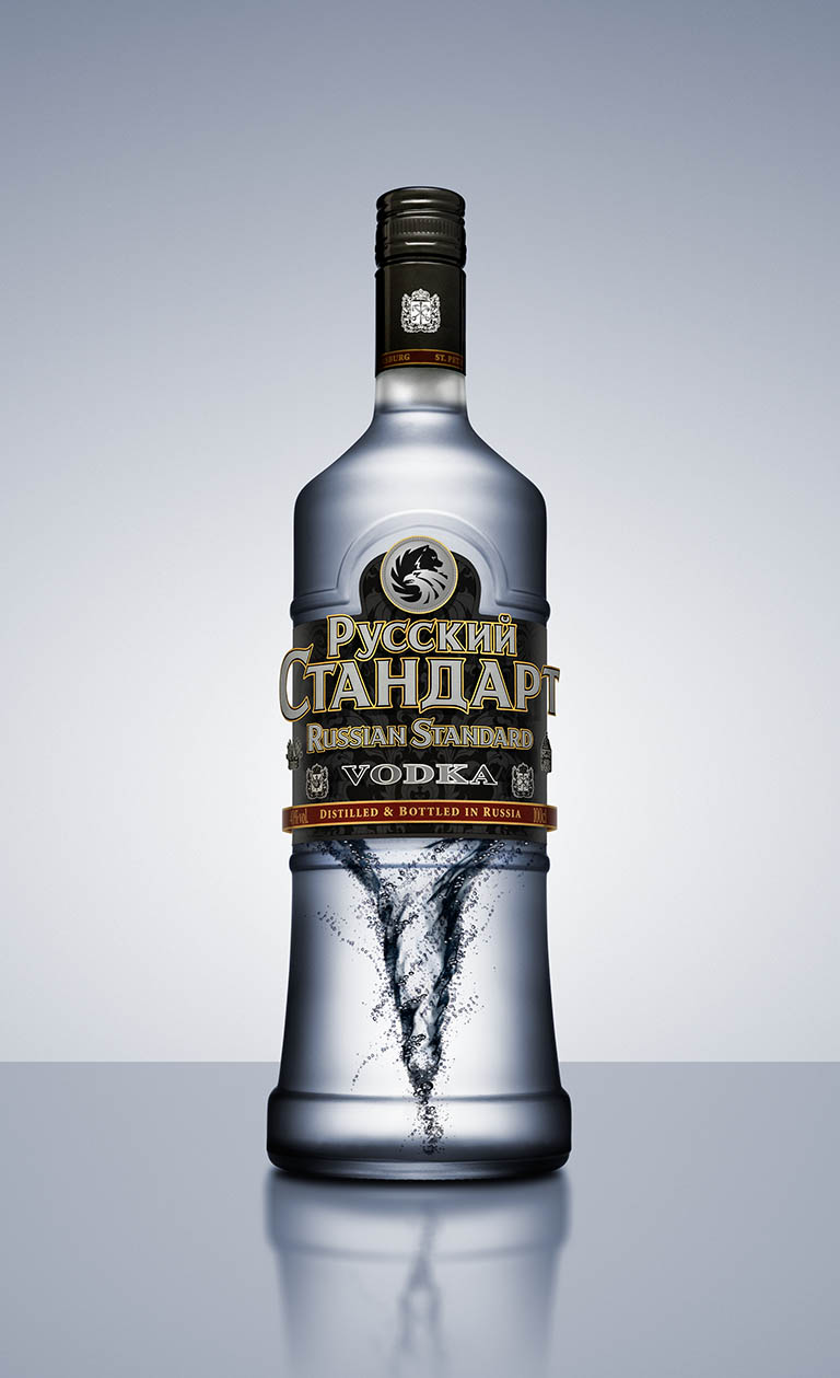 Packshot Factory - Spirit - Russian Standard vodka bottle