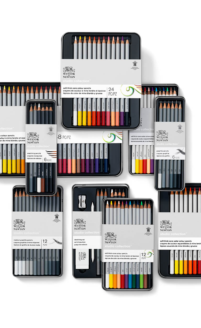 Packshot Factory - Stationery - Winsor & Newton art supplies pencils